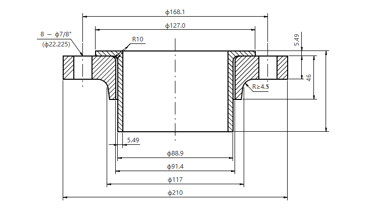 ASME B16.5 클래스 600 DN80 RF SCH40S LJ