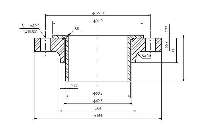 ASME B16.5 클래스 300 2NPS RF SCH10S LJ